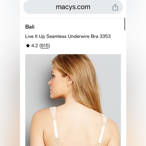 Bali Live It Up Seamless Underwire Bra in Soft Blue Embossed Floral - Picture 7 of 8